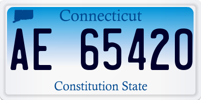 CT license plate AE65420