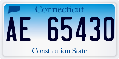 CT license plate AE65430