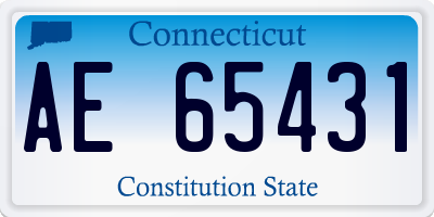 CT license plate AE65431