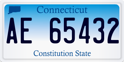 CT license plate AE65432