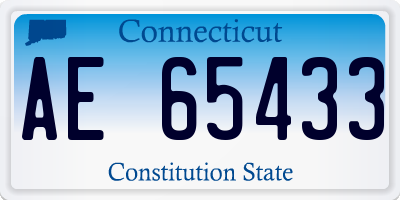 CT license plate AE65433