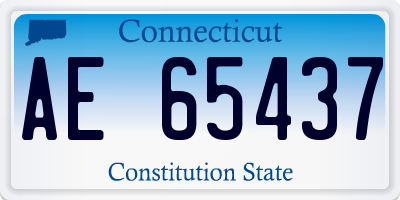 CT license plate AE65437