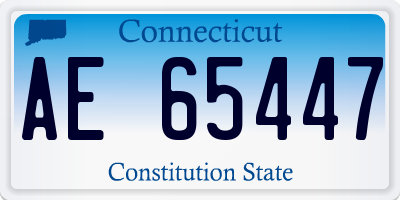 CT license plate AE65447