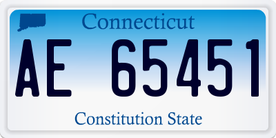 CT license plate AE65451