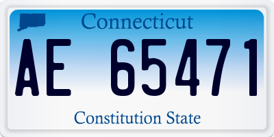 CT license plate AE65471