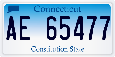 CT license plate AE65477