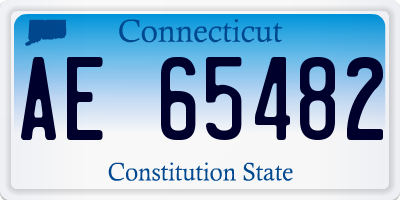 CT license plate AE65482