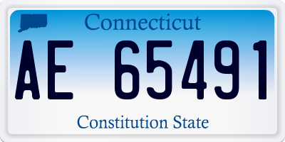 CT license plate AE65491