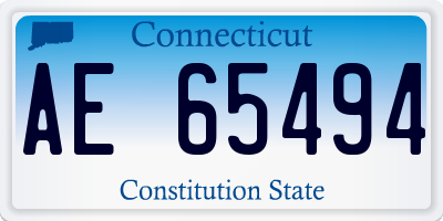 CT license plate AE65494