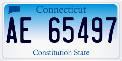 CT license plate AE65497