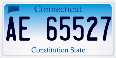 CT license plate AE65527