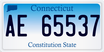 CT license plate AE65537