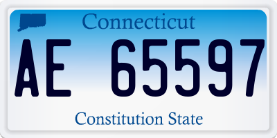 CT license plate AE65597