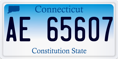 CT license plate AE65607