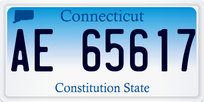 CT license plate AE65617