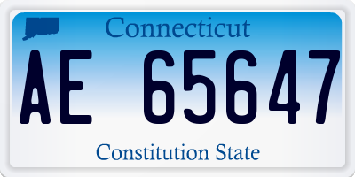 CT license plate AE65647