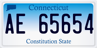 CT license plate AE65654