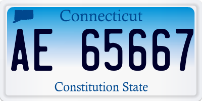 CT license plate AE65667