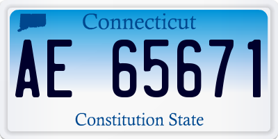 CT license plate AE65671