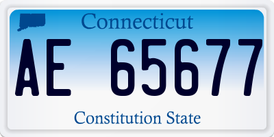 CT license plate AE65677