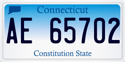 CT license plate AE65702
