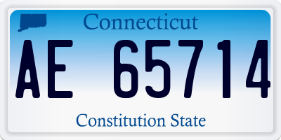 CT license plate AE65714