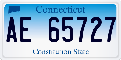 CT license plate AE65727