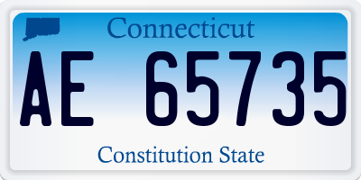 CT license plate AE65735