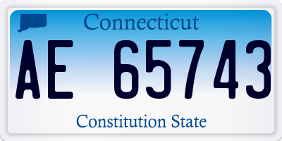 CT license plate AE65743