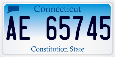 CT license plate AE65745
