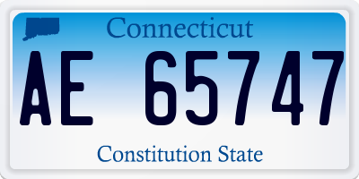 CT license plate AE65747