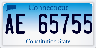 CT license plate AE65755