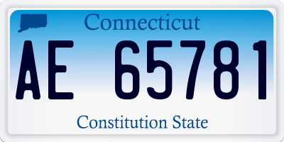 CT license plate AE65781