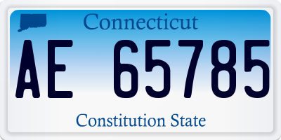 CT license plate AE65785