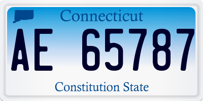 CT license plate AE65787