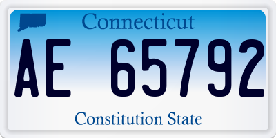 CT license plate AE65792