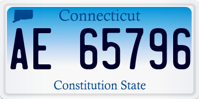 CT license plate AE65796