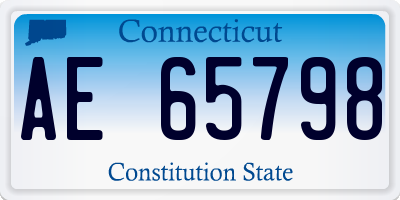 CT license plate AE65798