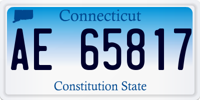 CT license plate AE65817