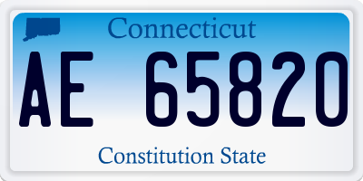 CT license plate AE65820
