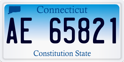 CT license plate AE65821
