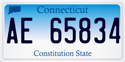 CT license plate AE65834