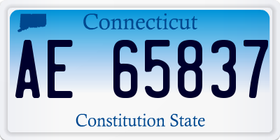 CT license plate AE65837