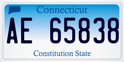 CT license plate AE65838
