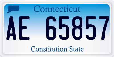 CT license plate AE65857
