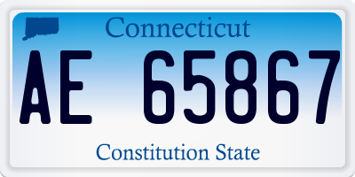 CT license plate AE65867