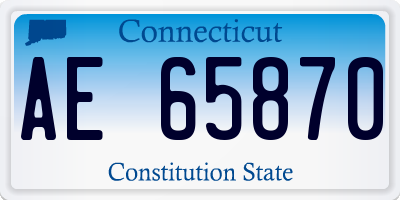 CT license plate AE65870