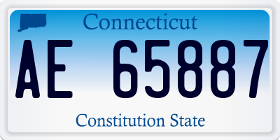 CT license plate AE65887