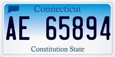 CT license plate AE65894
