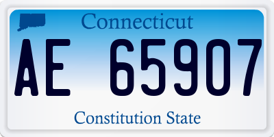 CT license plate AE65907